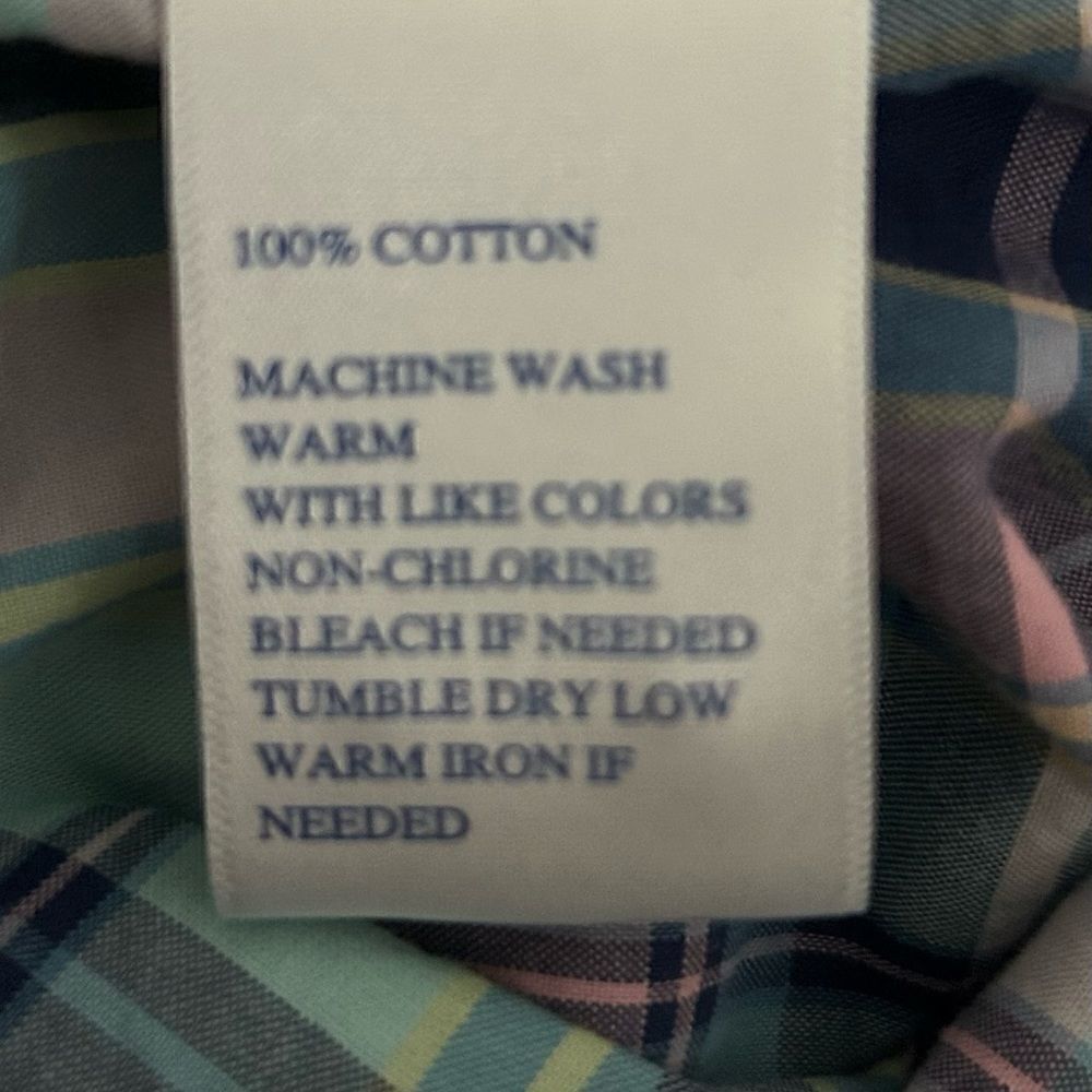 Southern Tide Plaid 100% Cotton 3/4 Button Down Shirt - Picture 7 of 7